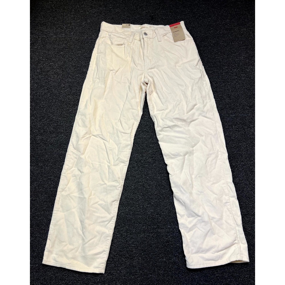Levi's '94 Baggy Pants Women's 31 White Corduroy Comfort Mid Rise Straight Leg